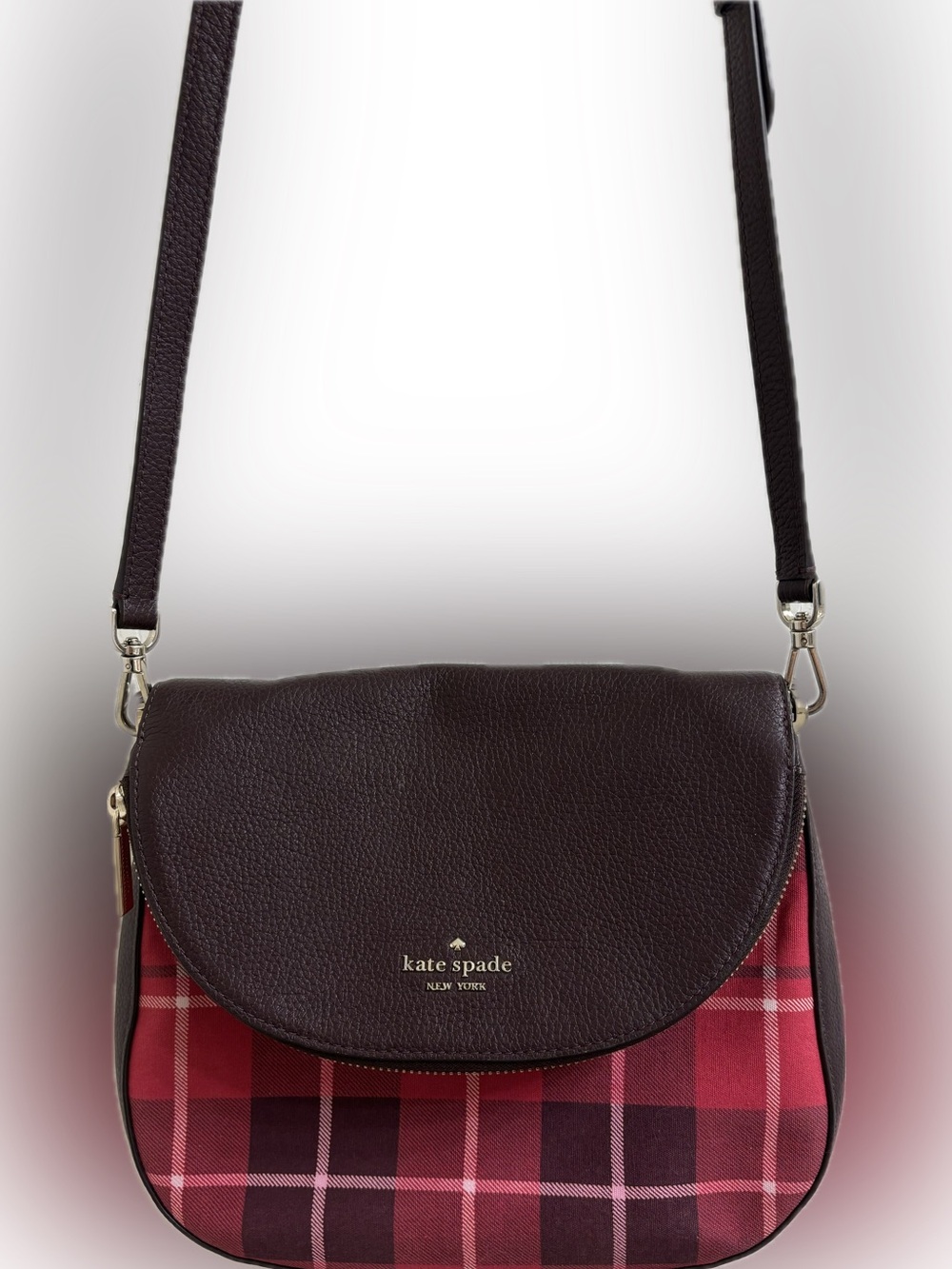 Kate spade Leila flap plaid crossbody/shoulder bag - Like New - Picture 2 of 9